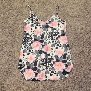 Vintage Floral Slip Dress Chemise Medium 90s Y2K Mini Satin LA Intimates USA